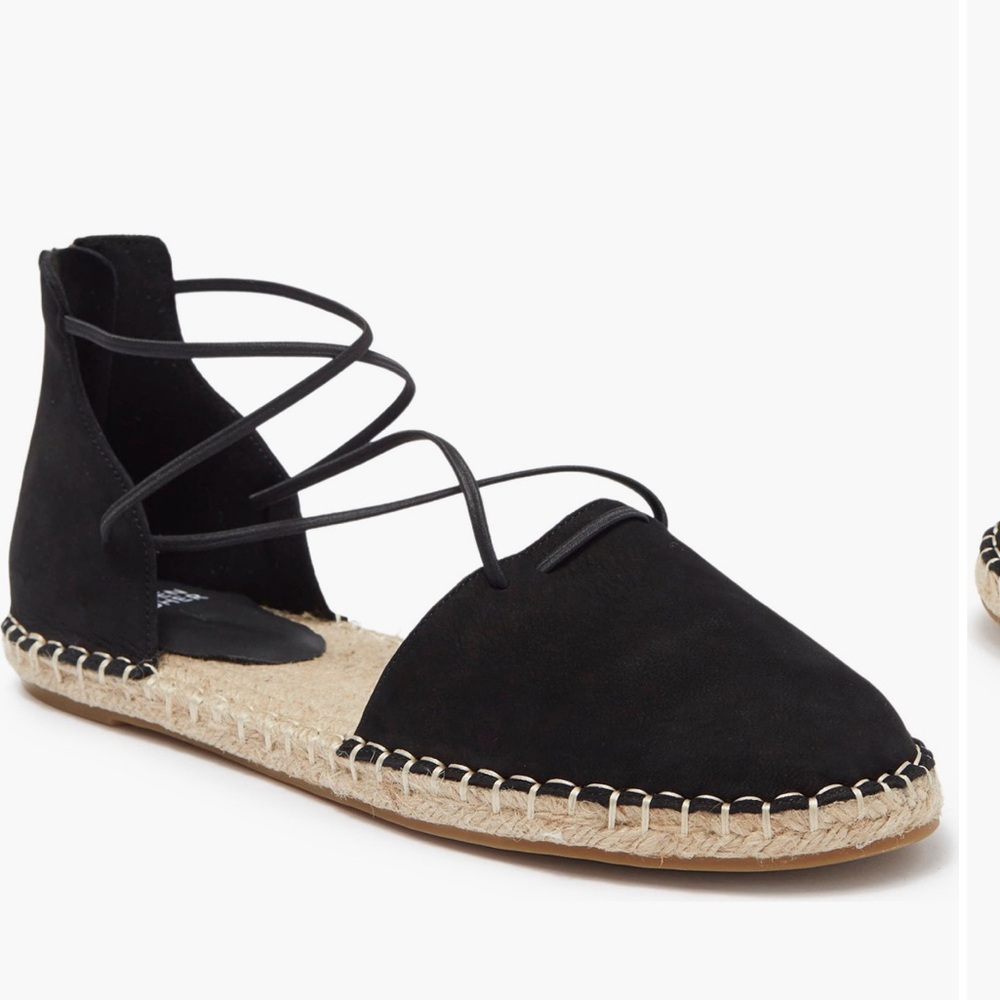 Eileen Fisher Lace Up Black Espadrille (Sandal) 9.5
